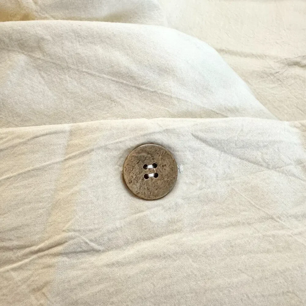 Bedsure Beige King Duvet Cover 100% Cotton Button Closure Minimalist Hygge EUC